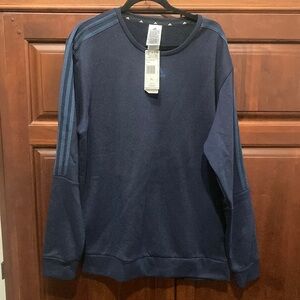 Adidas Sweatshirt Navy Blue stripe detail. Size XL. NWT